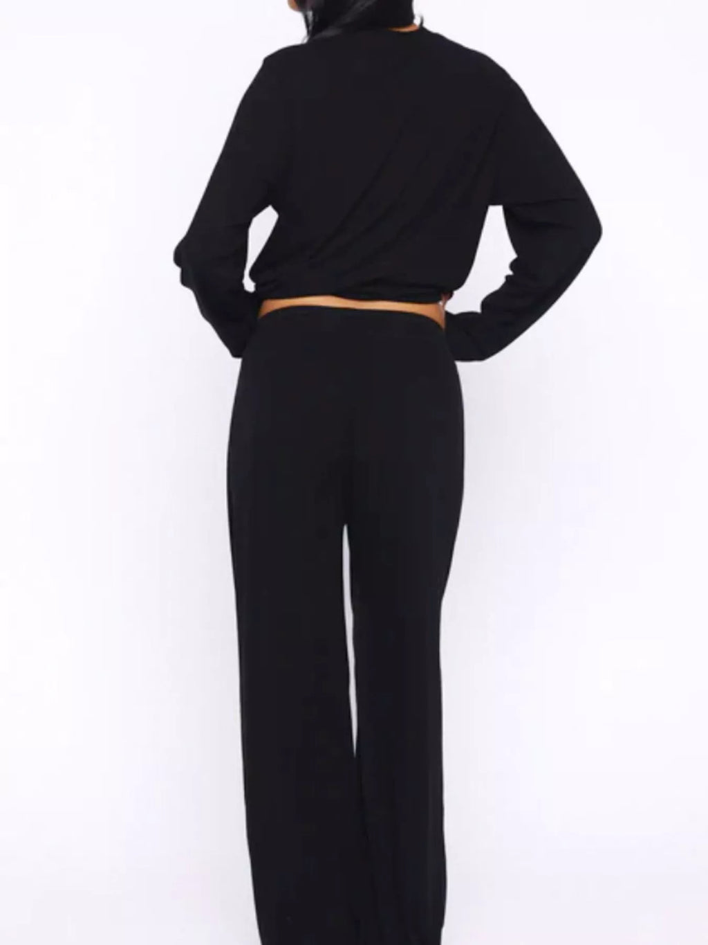women's relaxed fit long sleeve top and pants set - extra view