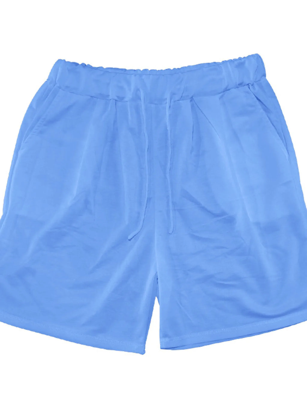 men's men's full size round neck short sleeve top and shorts set plus size - close-up detail