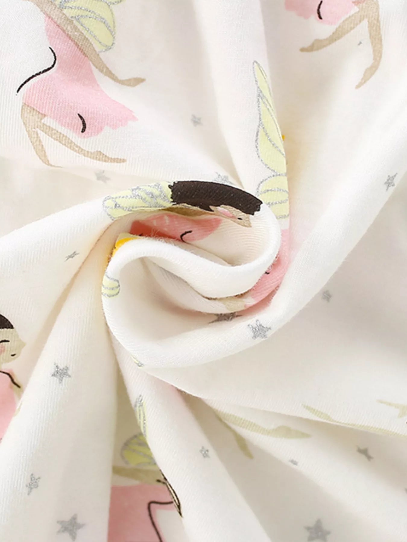 women's children's fairy print peter pan collar puff sleeve dress - additional image