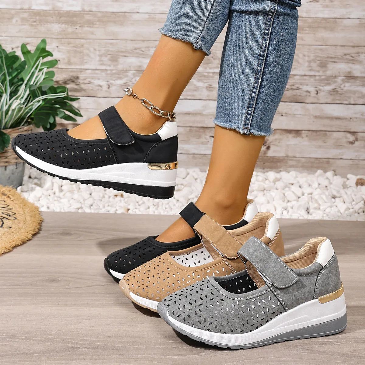 women's breathable wedge sandals - main product image