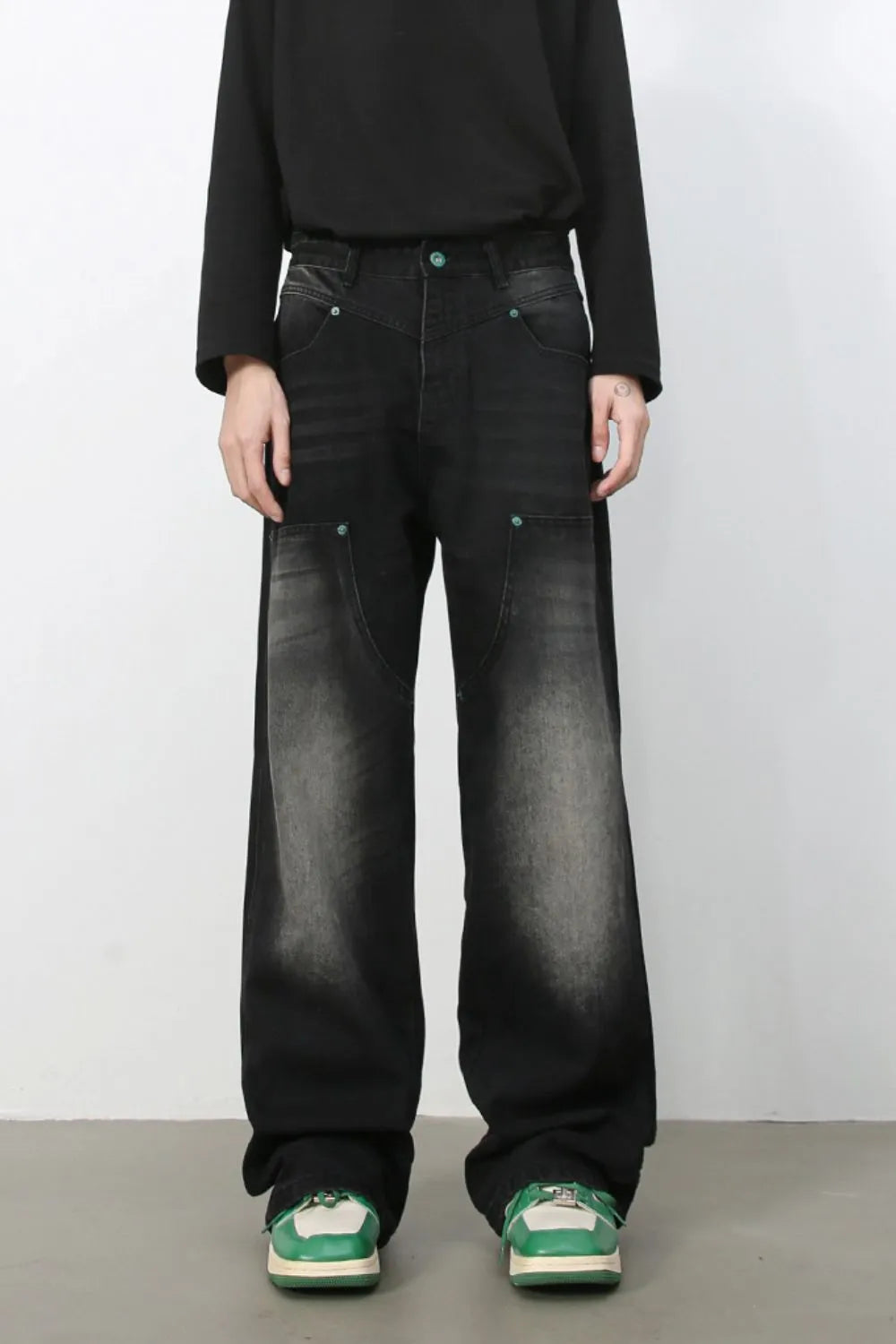 Men's Wide Leg Jeans Dark