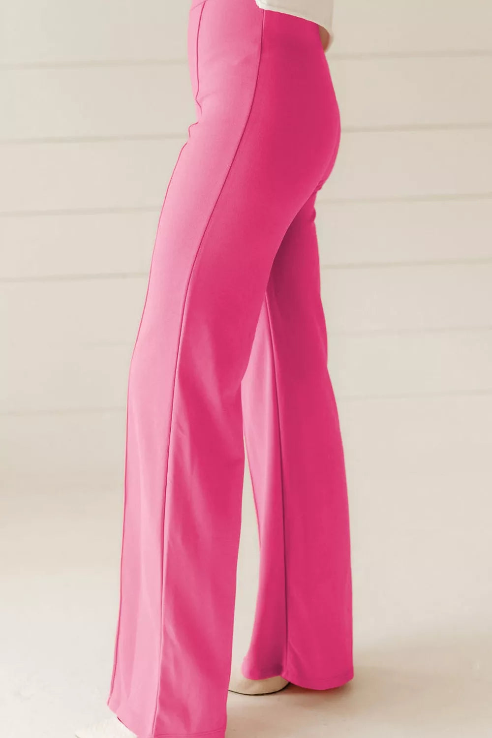 women's high-waisted bootcut pants - close-up detail