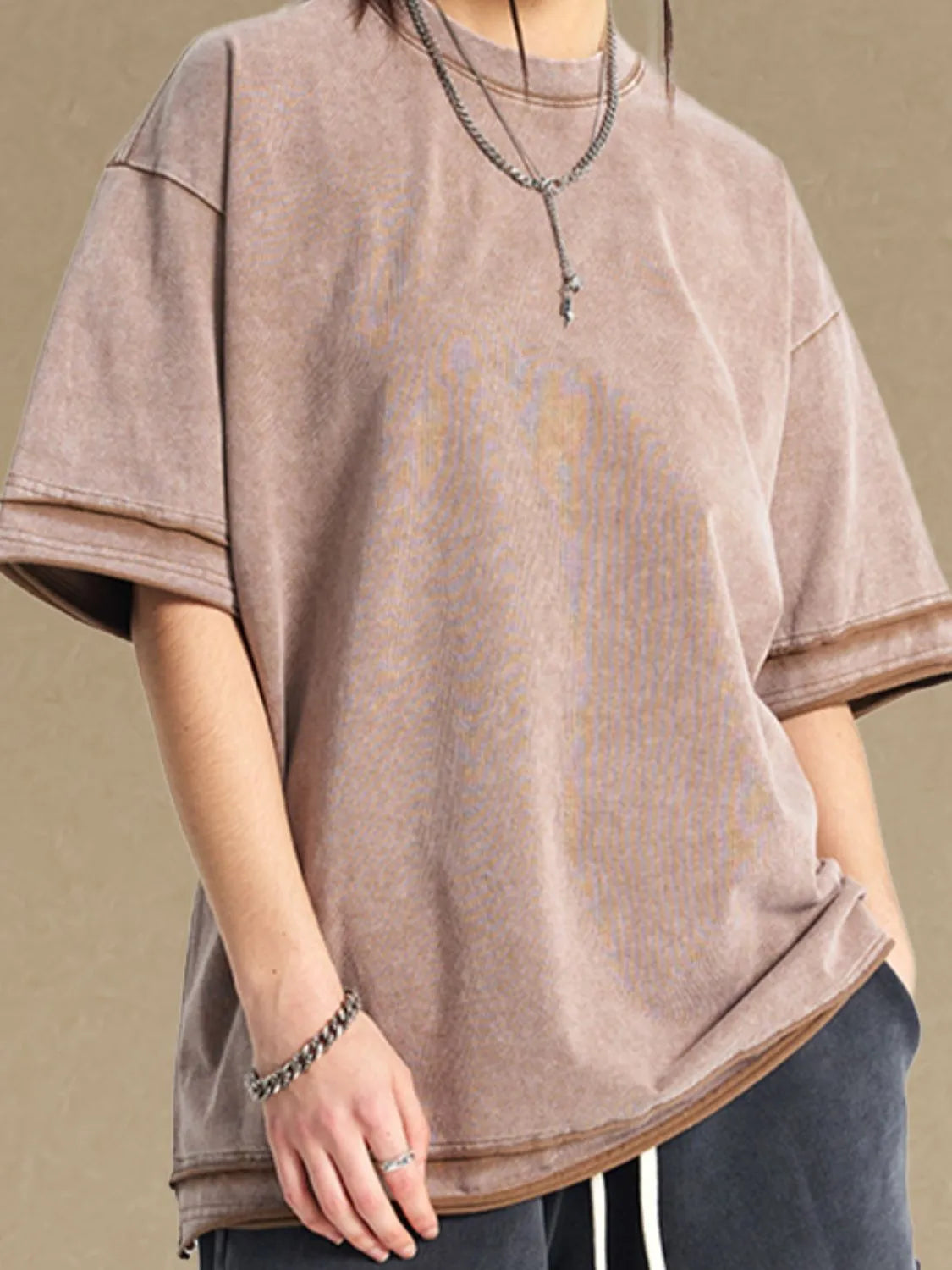 Men's Round Neck Half Sleeve T-Shirt Mocha