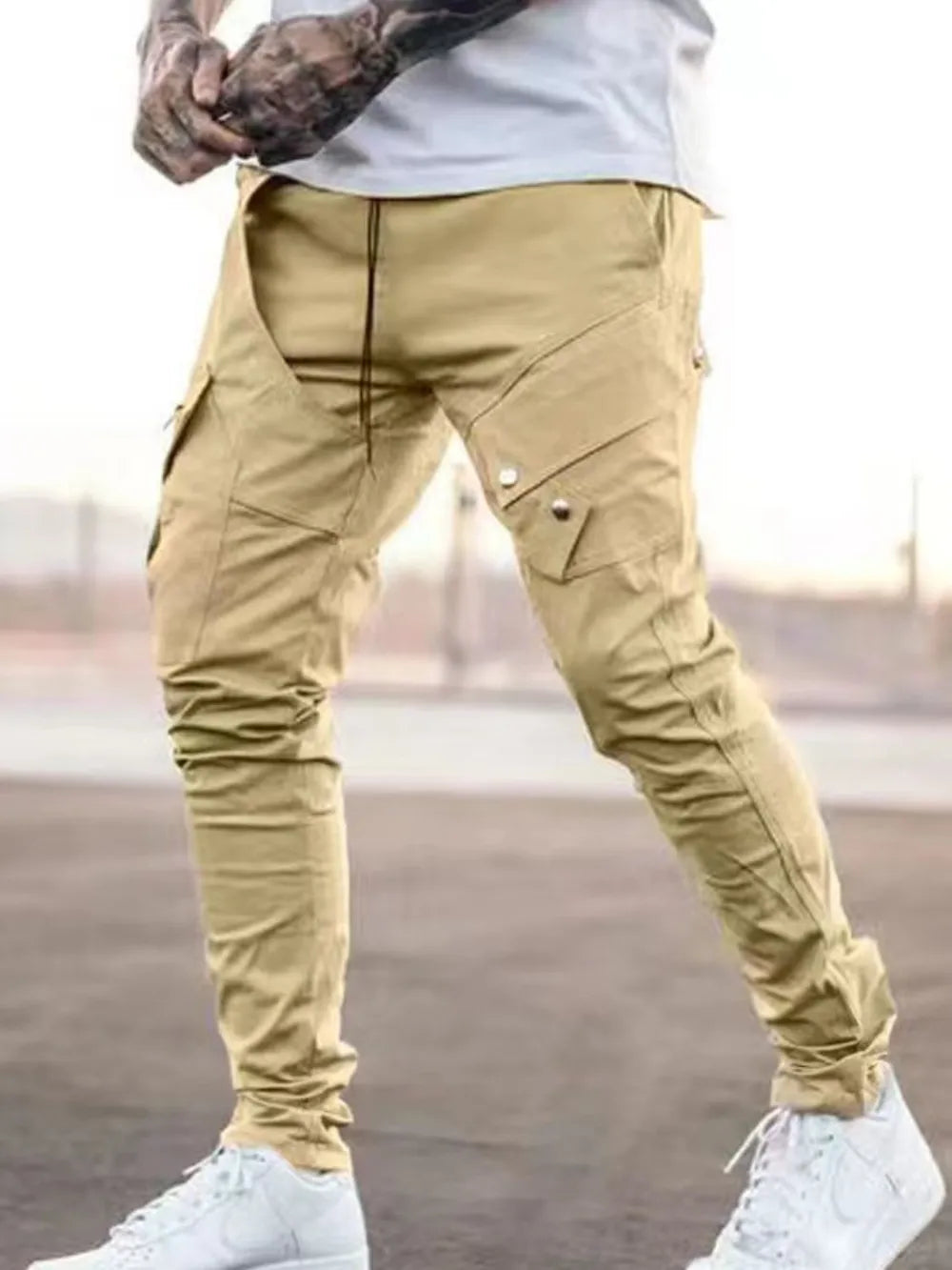 Men's Plus Size Pants with Cargo Pockets