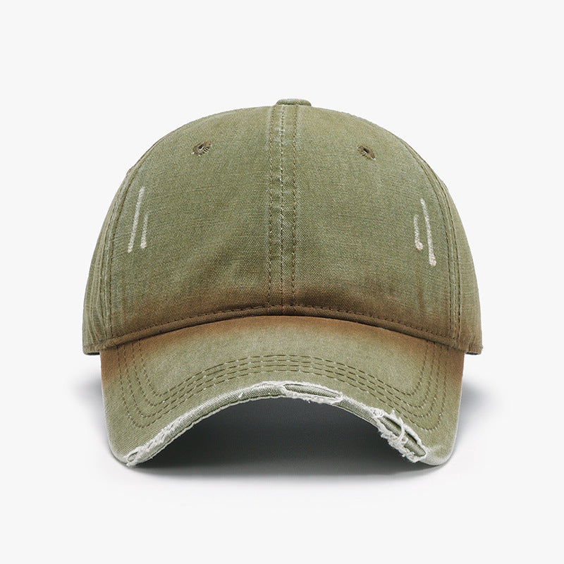 Distressed Washed Adjustable Baseball Cap Moss One Size