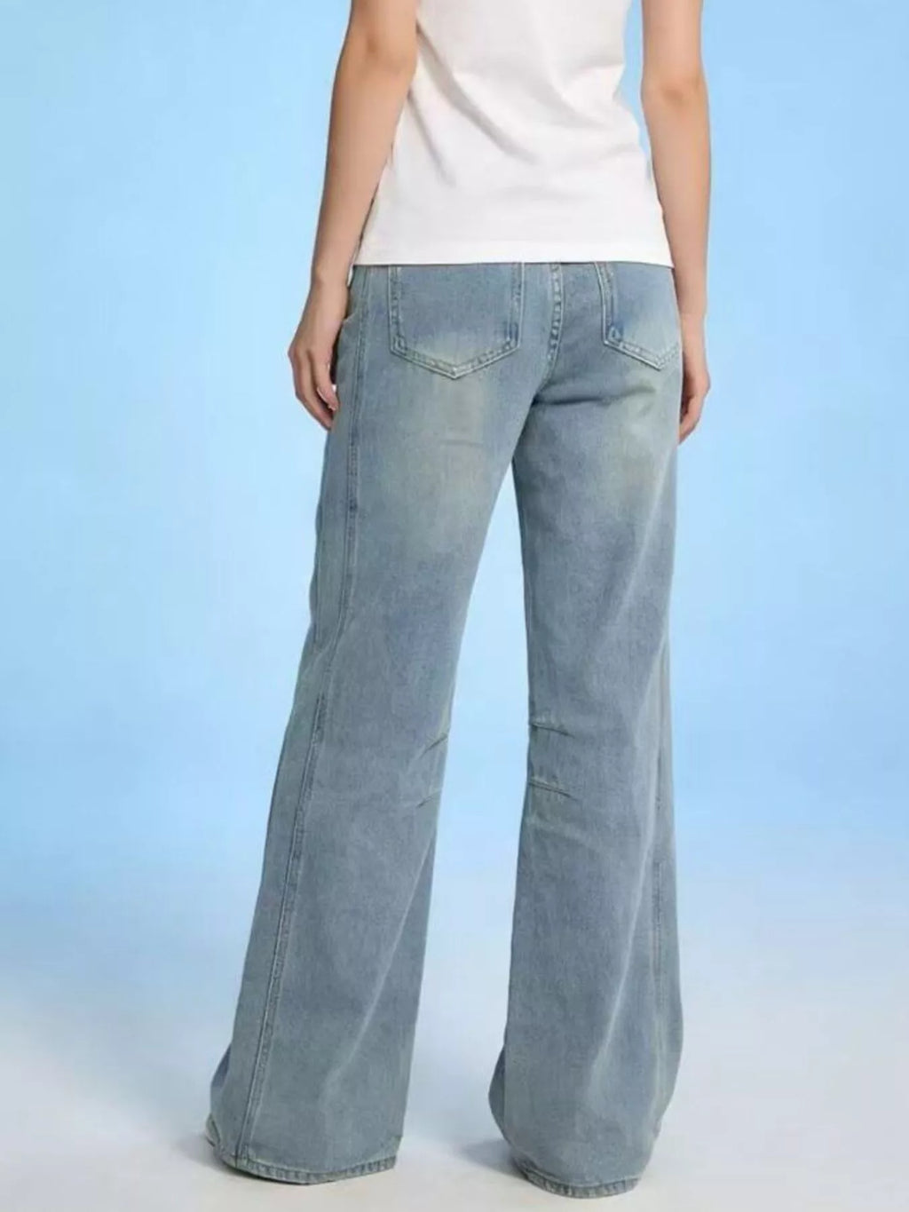 women's wide leg wash jeans - styling option