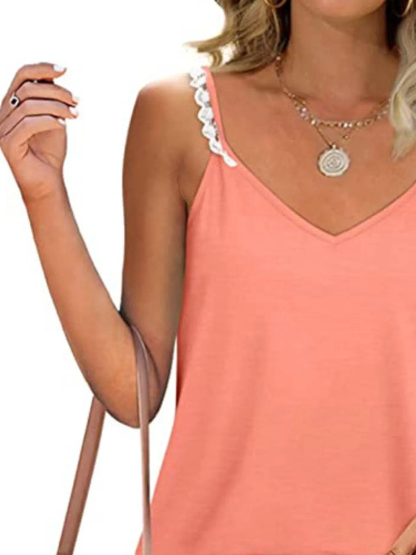 Full Size Lace Detail V-Neck Cami Plus Size