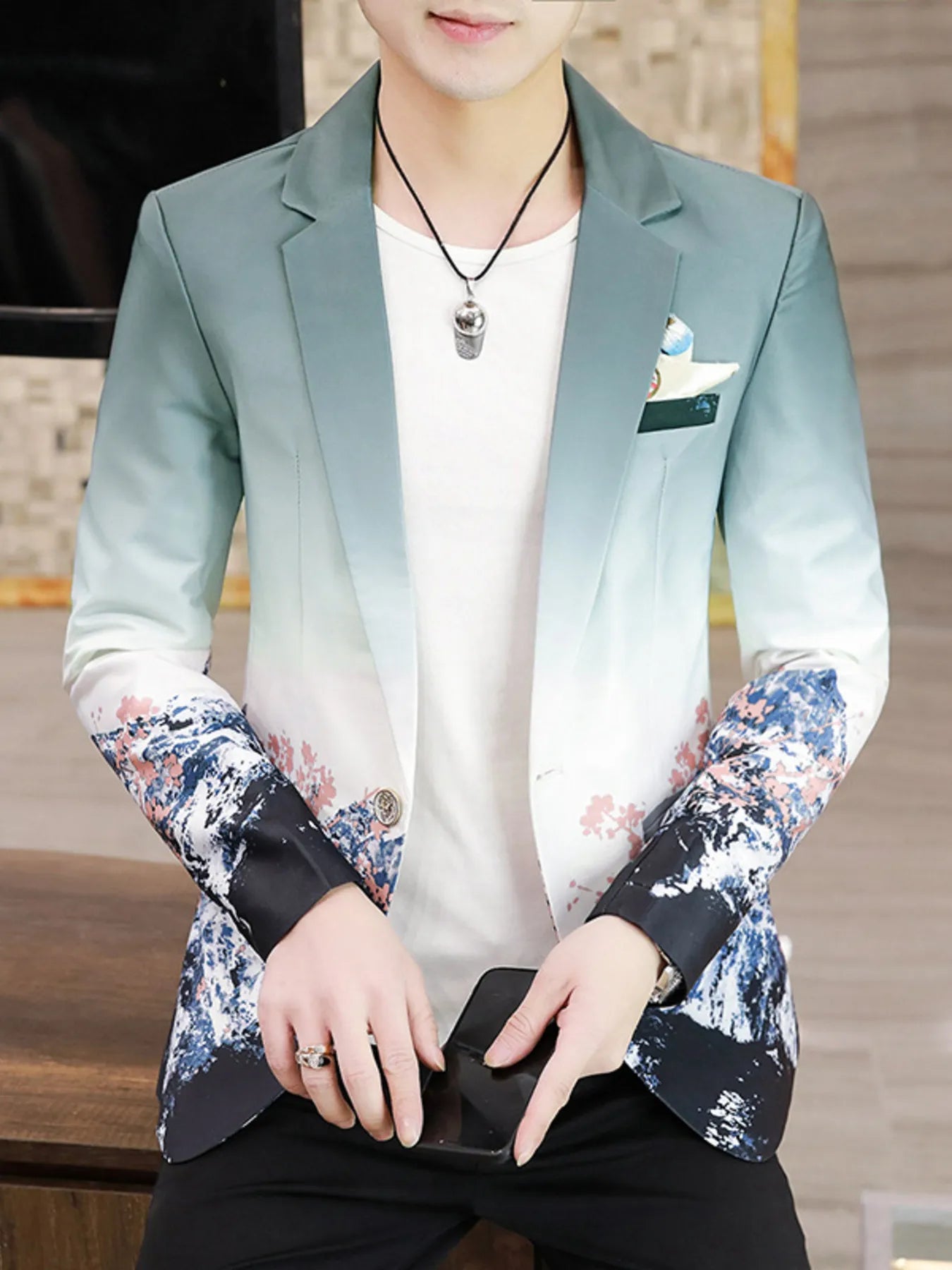 men’s structured casual topcoat with storm cuffs