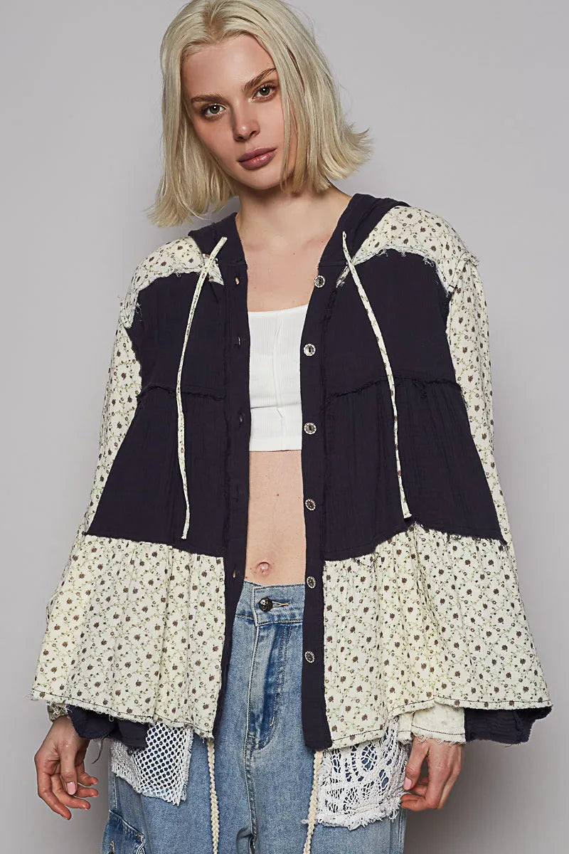 puffer outerwear jacket in city snow