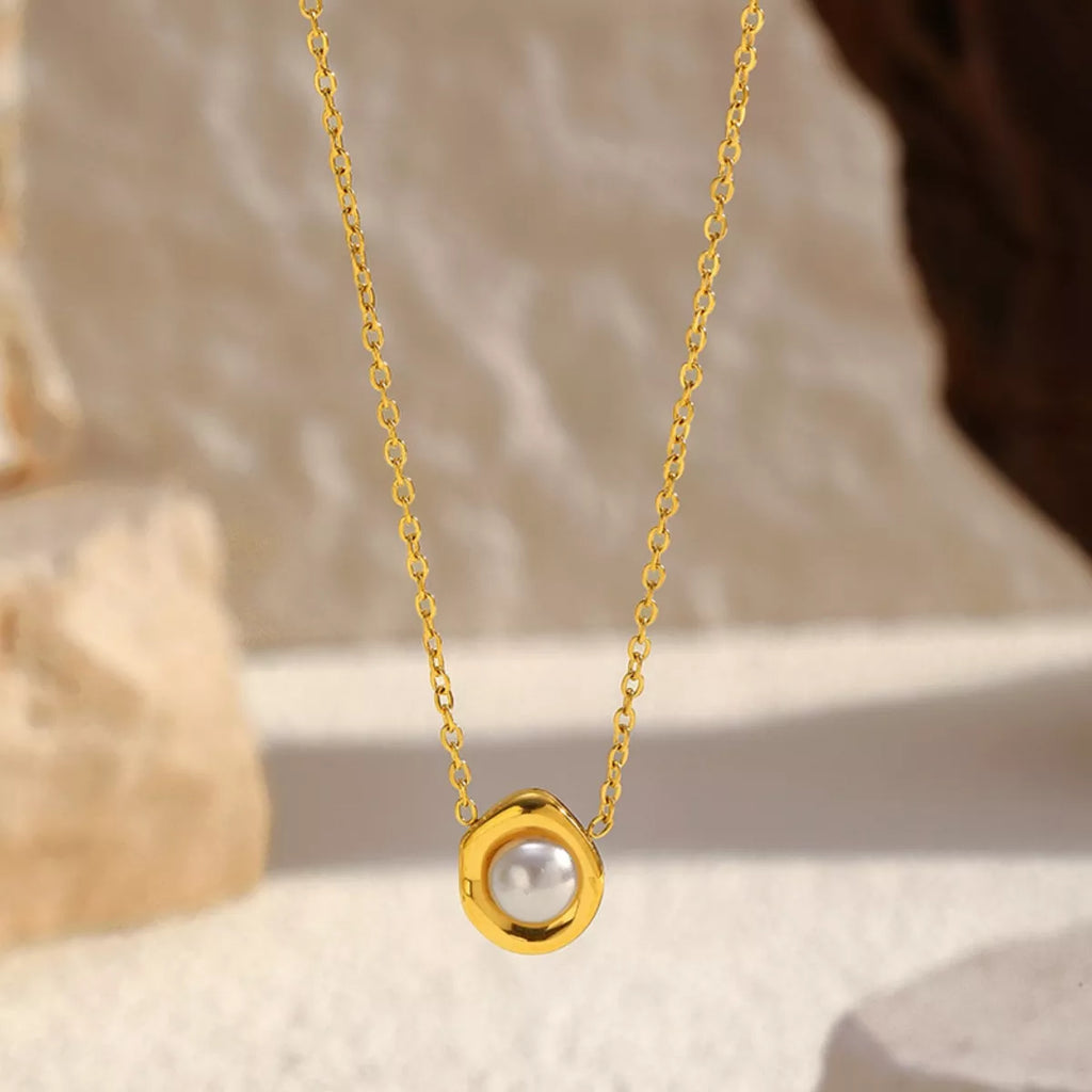 women's 18k gold-plated pearl necklace - main product image