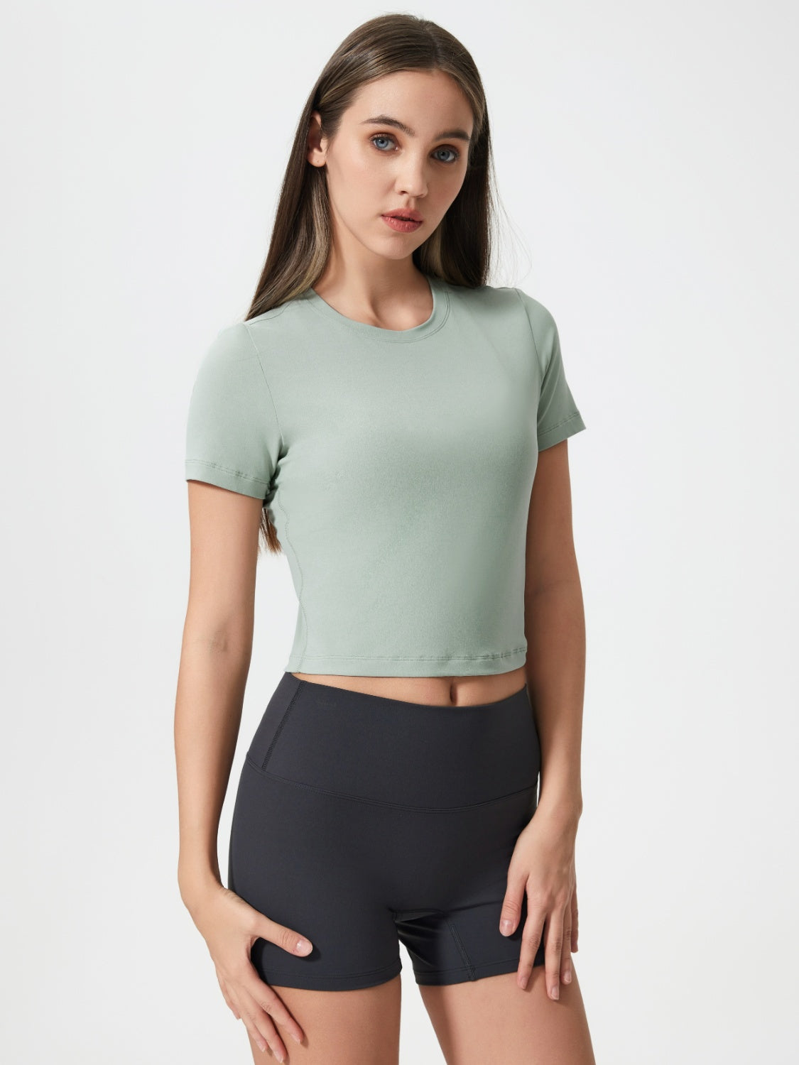 Millennia Round Neck Short Sleeve Active T-Shirt Sage