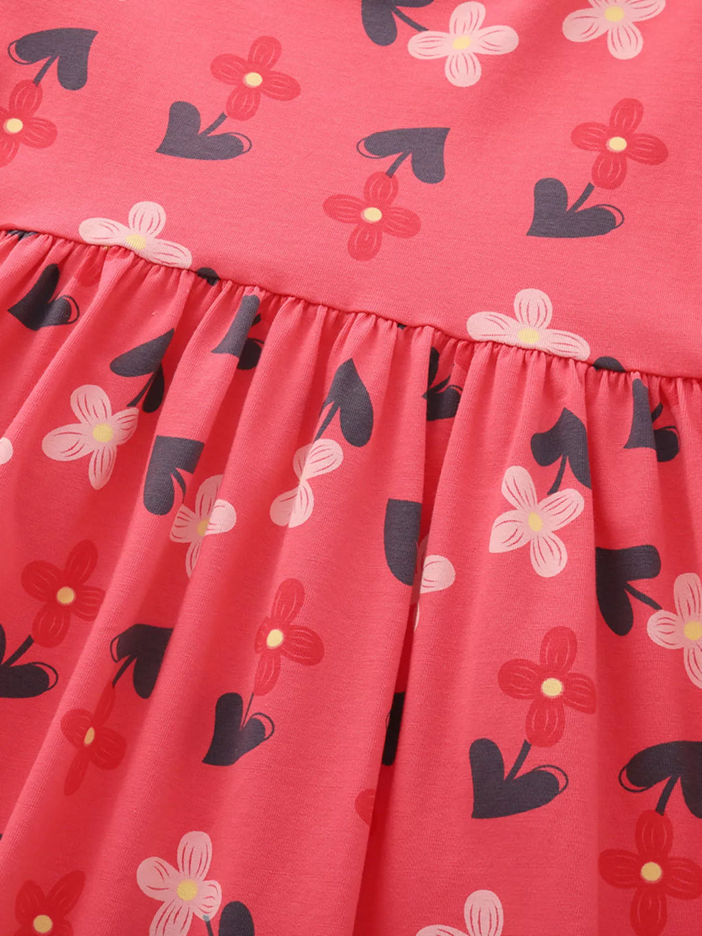 women's children's floral print ruffle sleeve casual dress - styling option
