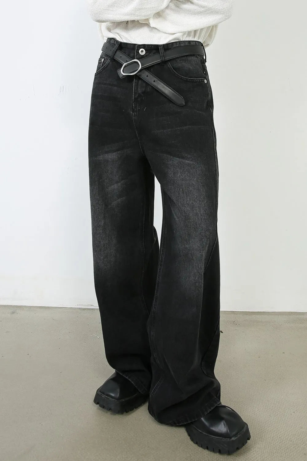 Men's Wide Leg Jeans Dark