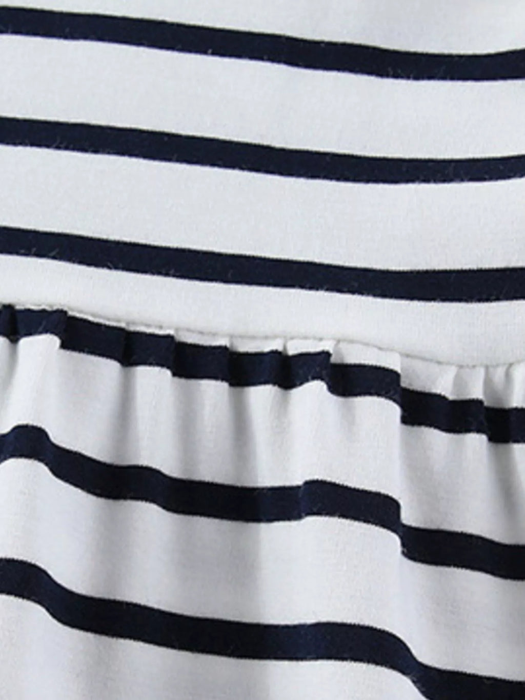 women's children's cute appliques striped round neck dress - product detail
