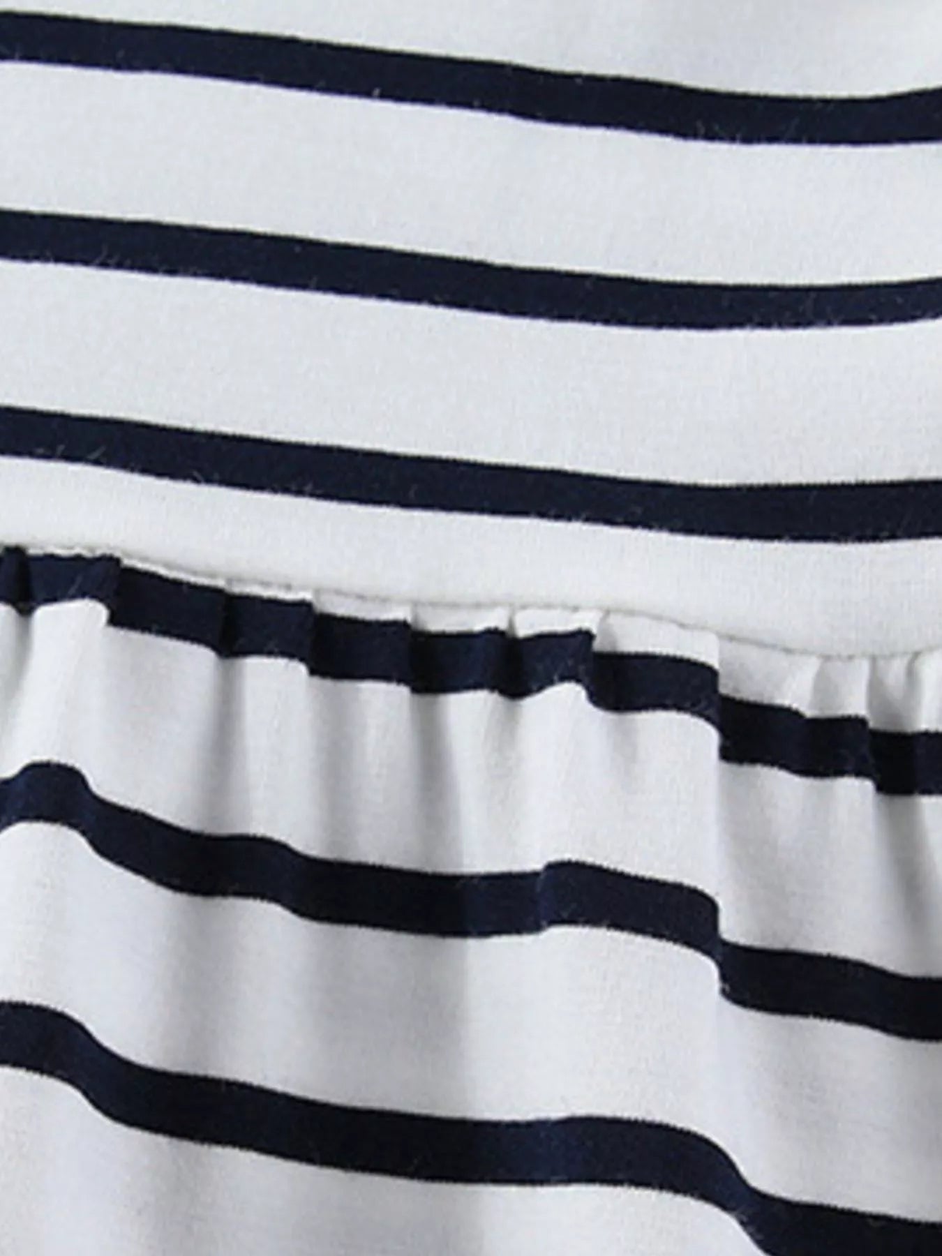 women's children's cute appliques striped round neck dress - product detail