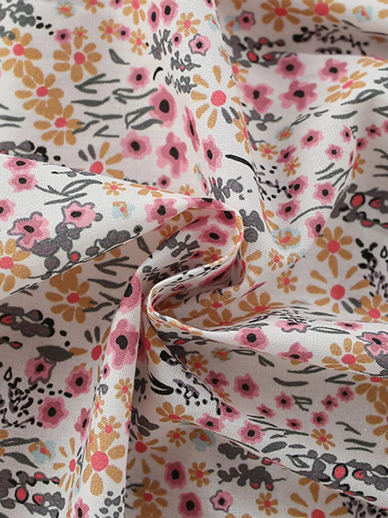 women's children's floral print button-front ruffle sleeve dress - styling option
