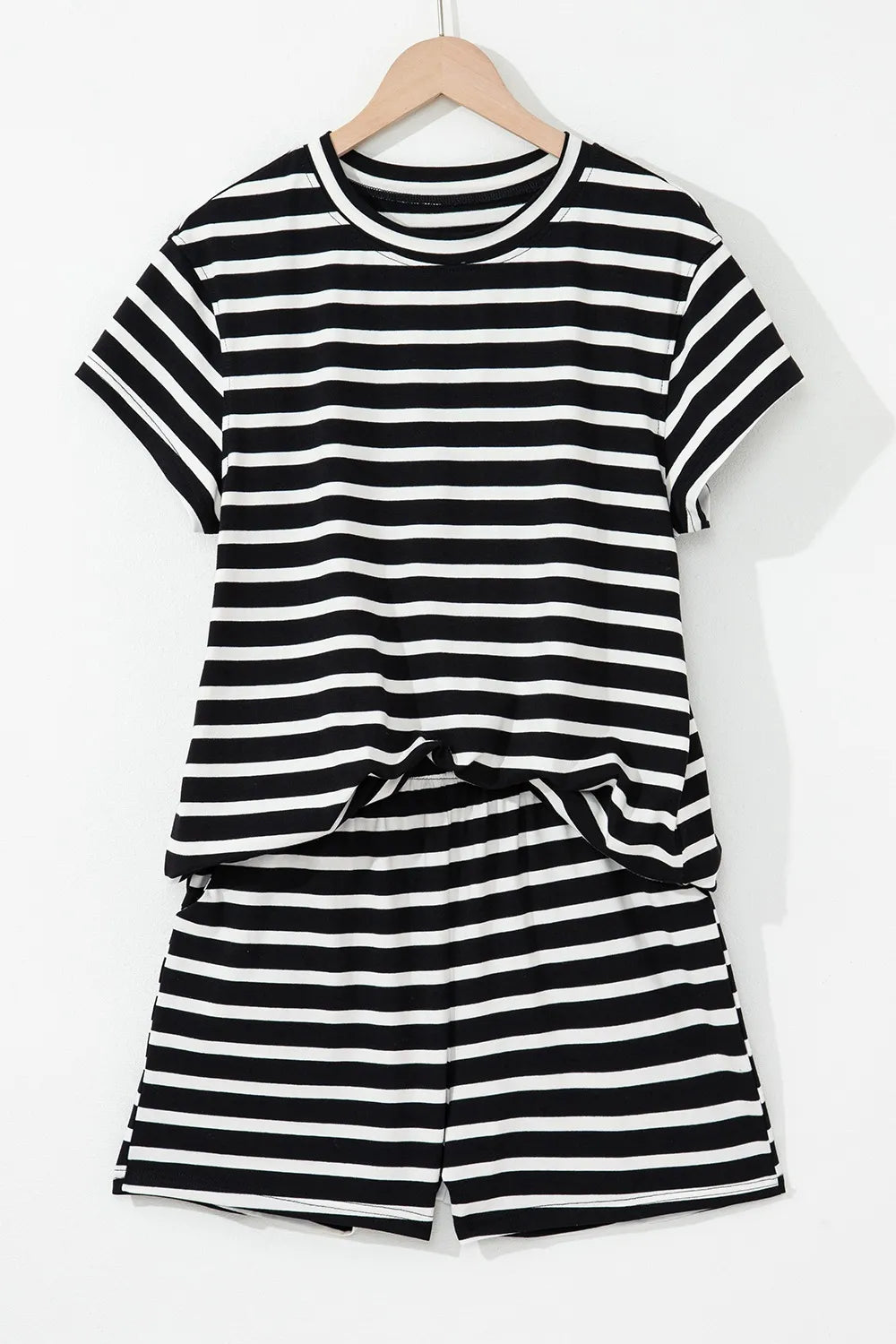 Striped Short Sleeve Top and Shorts Set