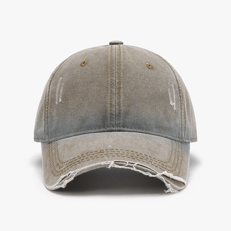 Distressed Washed Adjustable Baseball Cap Mocha One Size