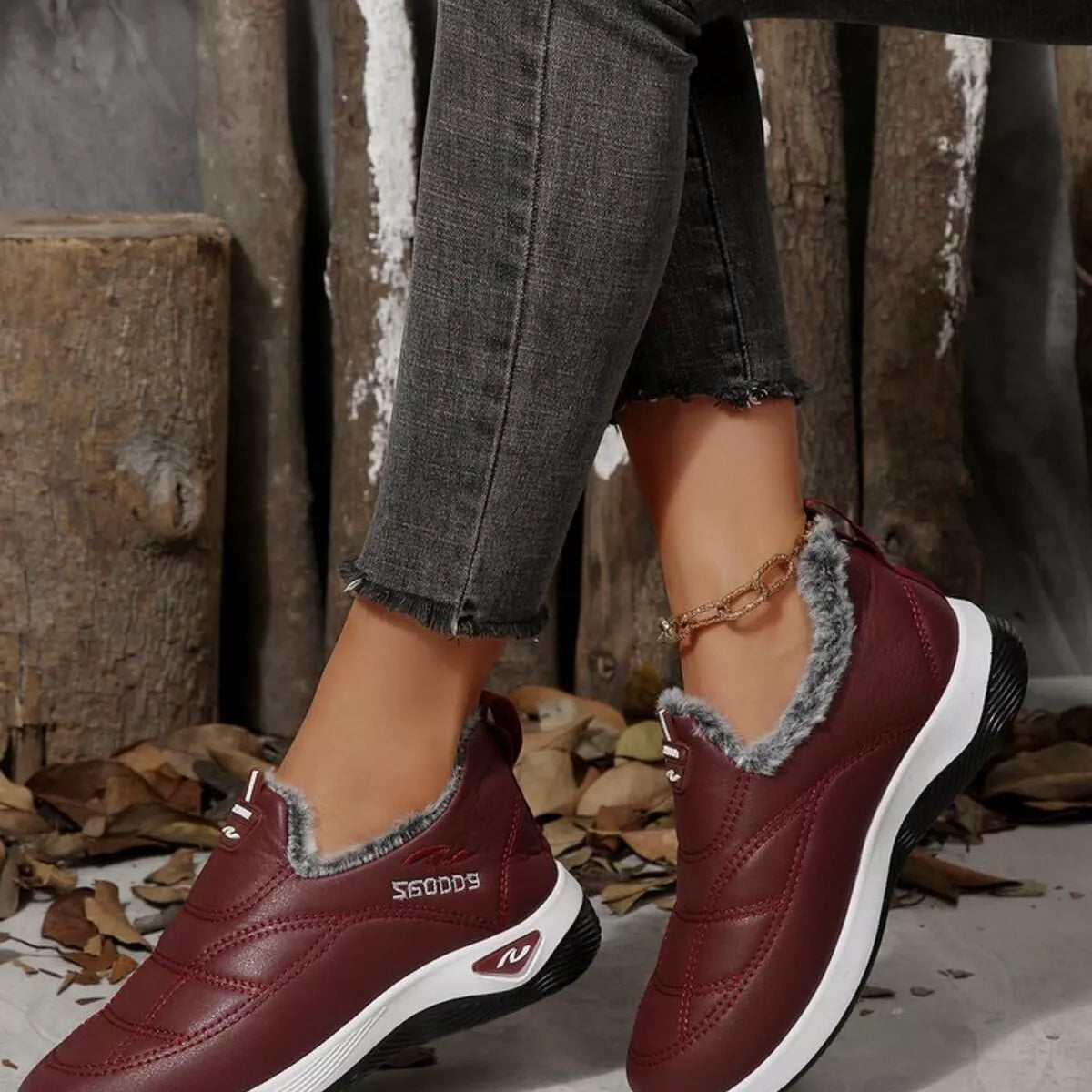 women's plush round toe platform shoes - extra view