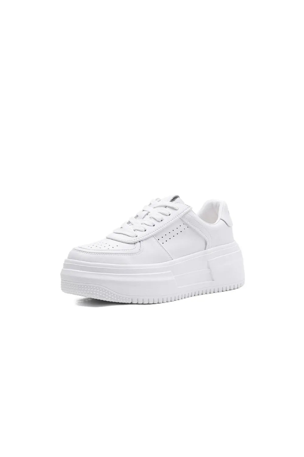 Lace Up Platform Sneakers White