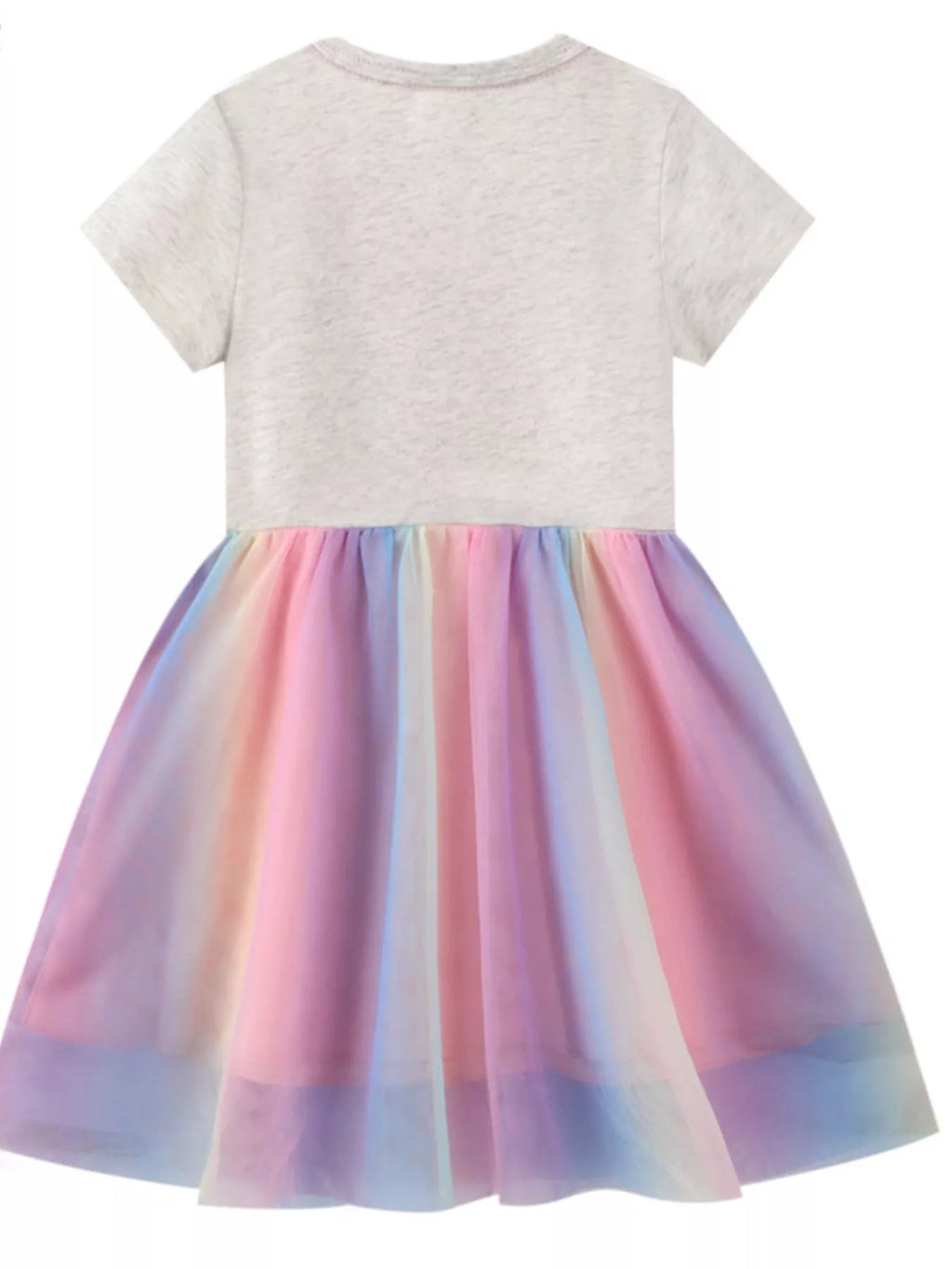 women's children's butterfly sequin rainbow tulle dress - detail shot