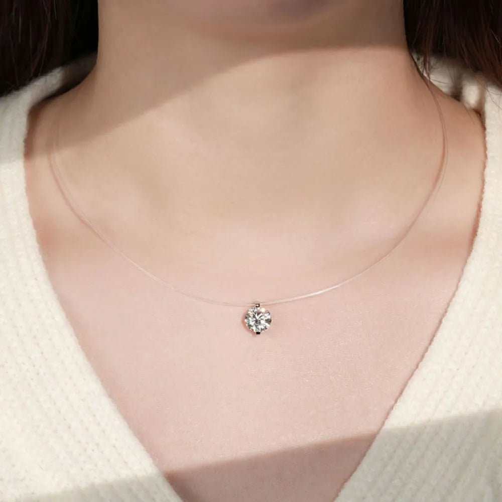 1 carat moissanite 925 sterling silver necklace — women’s apparel view