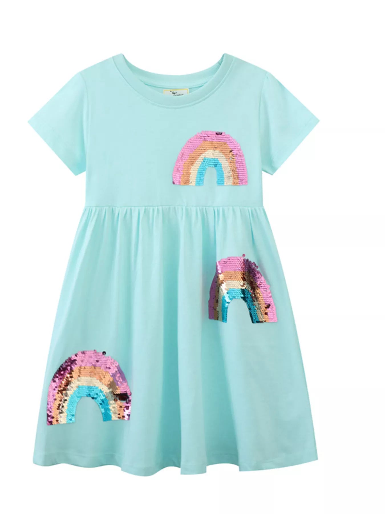 women's children's sequin rainbow casual dress - second view
