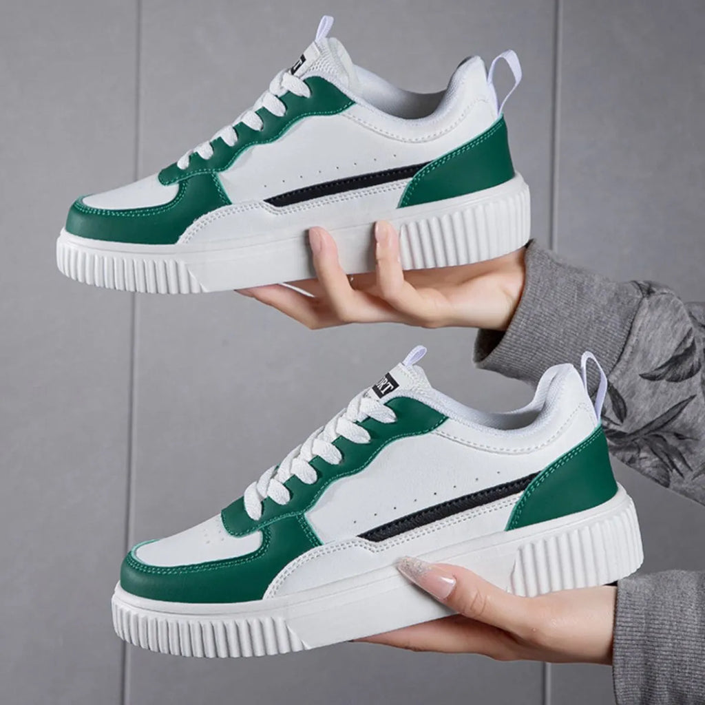 women's lace up contrast platform sneakers - additional image