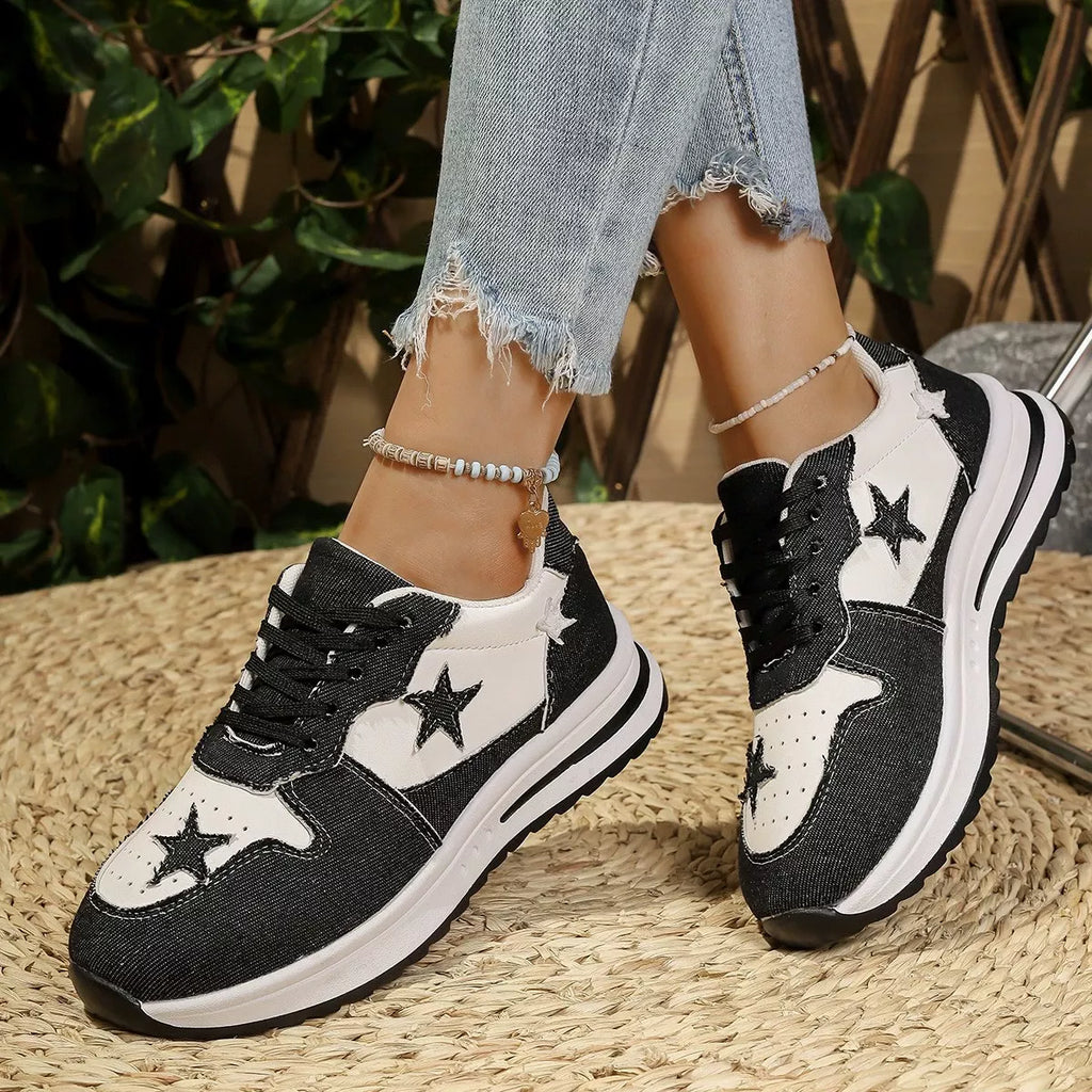 women's star lace up sneakers - additional angle
