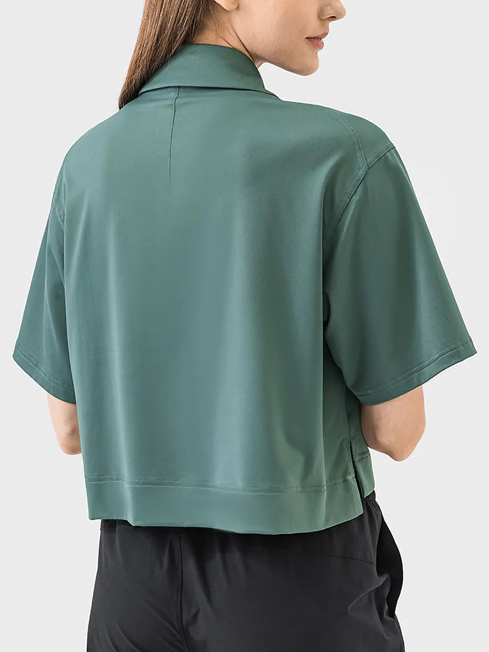 women's millennia half button short sleeve active t-shirt - product detail