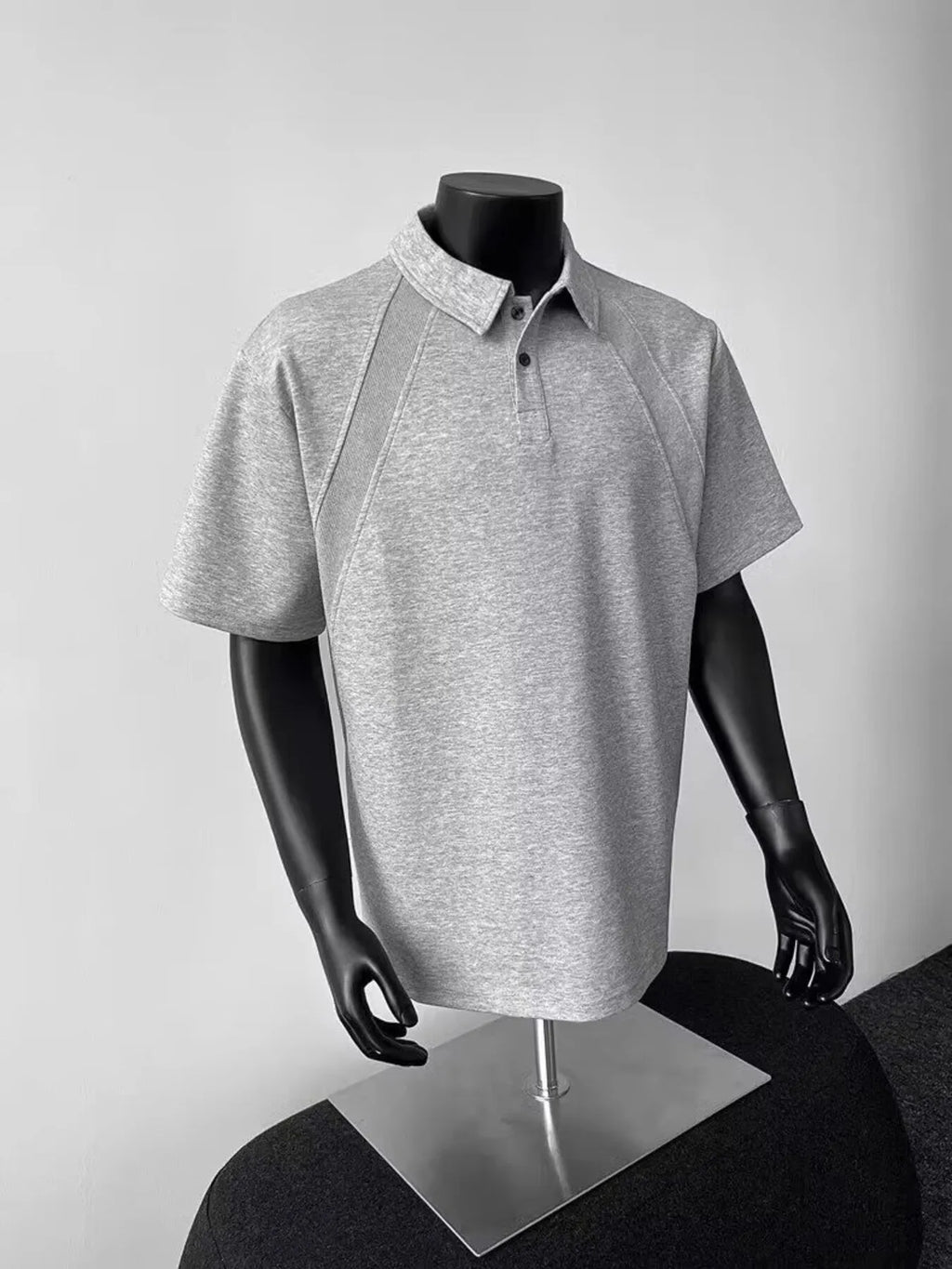 men's men's plus size button detail short sleeve polo - alternate angle