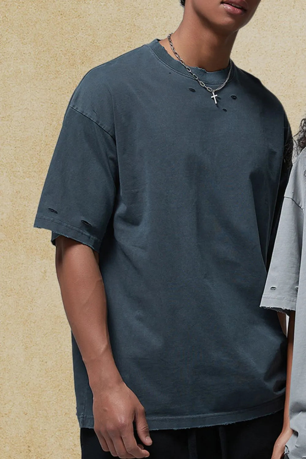 Men's Round Neck Half Sleeve T-Shirt Dark Gray