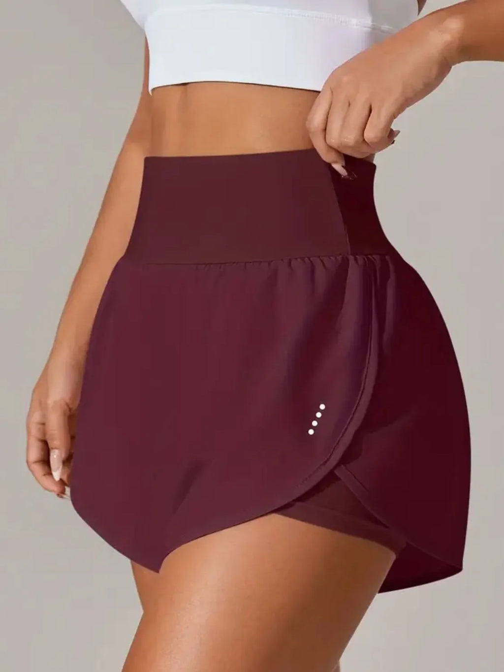 women's pocketed high waist active shorts - additional image