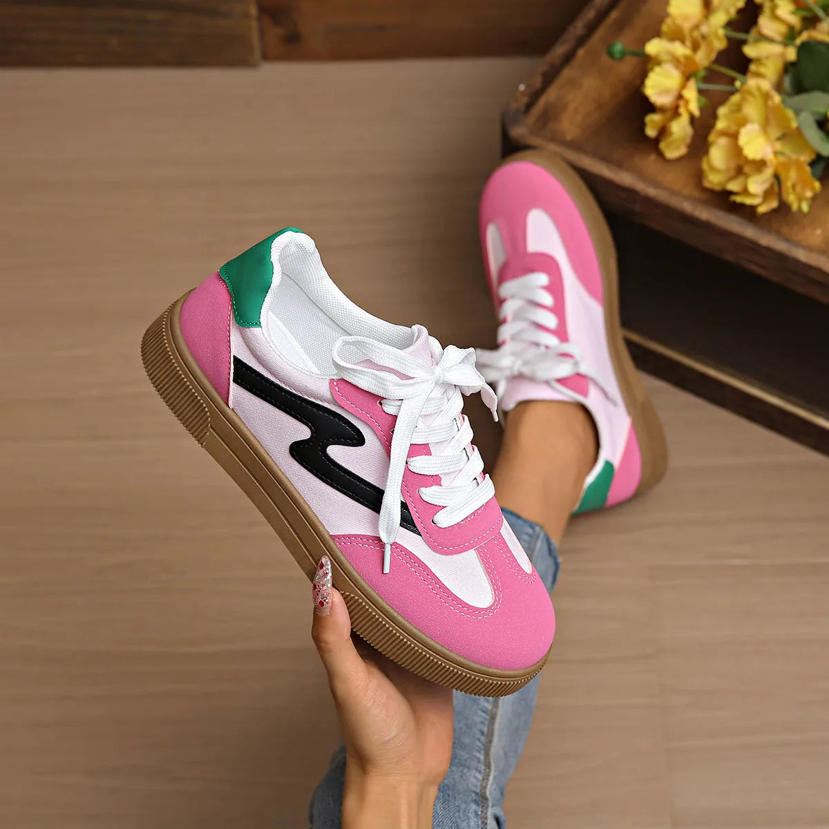 women's lace up platform sneakers - extra view
