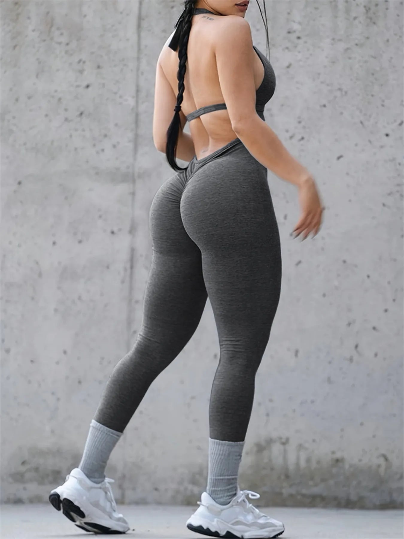 women's seamless active workout jumpsuit - lifestyle shot