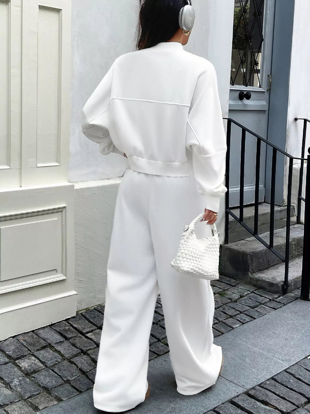 women's zip up jacket and pants set - alternate angle