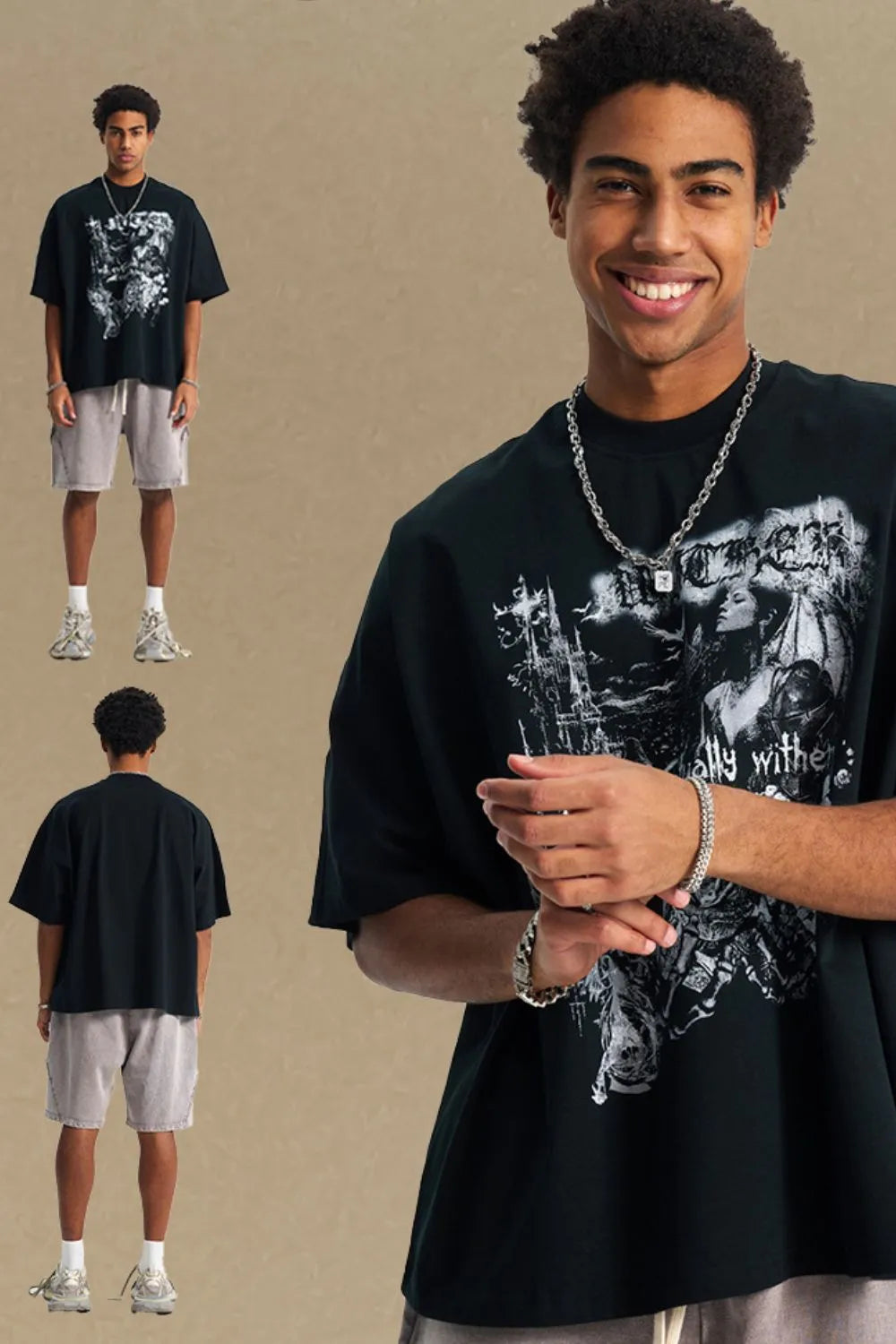 Men's Round Neck Half Sleeve Graphic T-Shirt