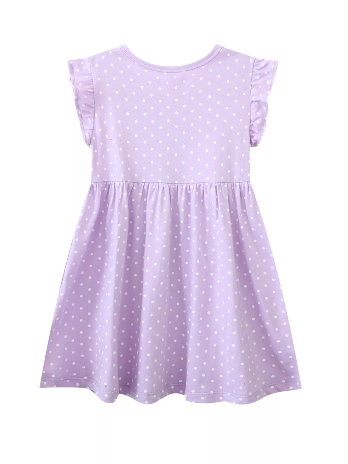 women's children's unicorn embroidered polka dot dress - alternate angle