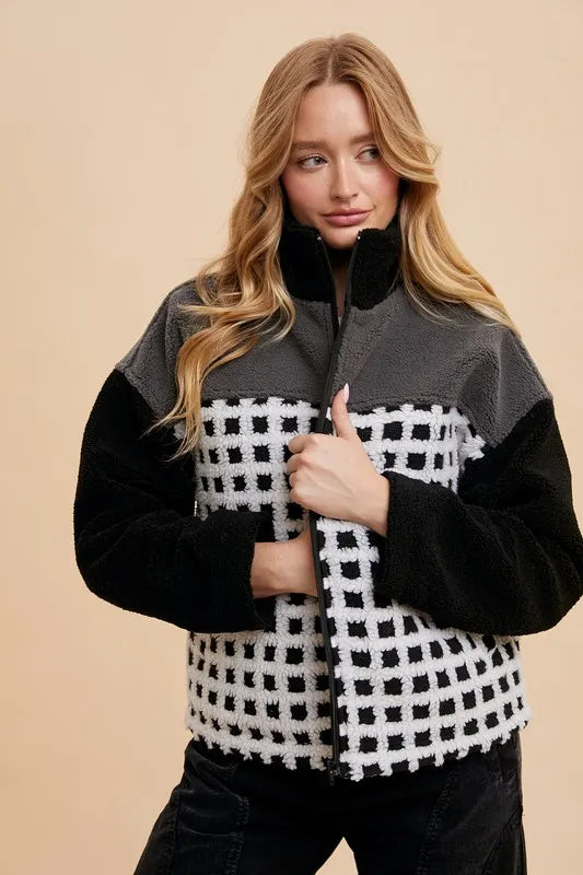 quilted winter jacket for women styled with boots