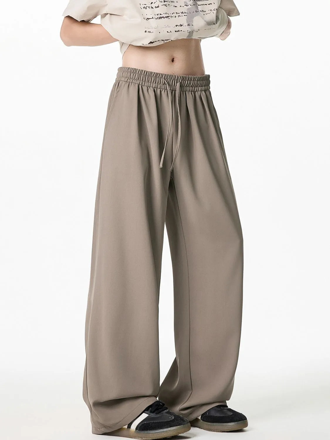 men's plus size drawstring wide leg pants shown as men’s apparel