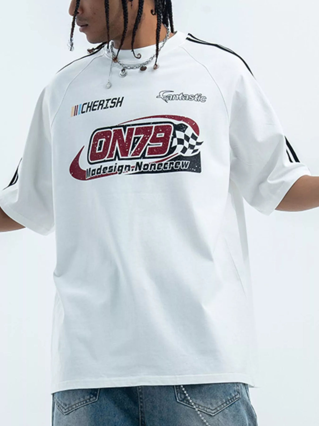 men's men's graphic round neck oversized t-shirt - second view