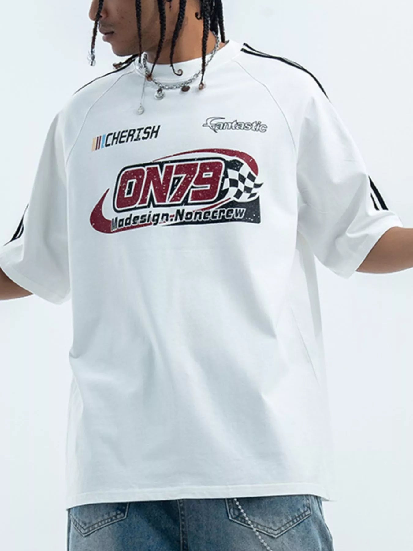 men's men's graphic round neck oversized t-shirt - second view