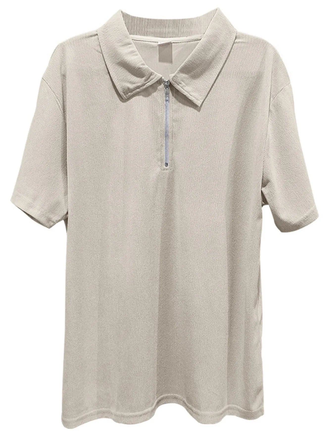 men's men's full size quarter zip short sleeve polo and pants set plus size - product detail