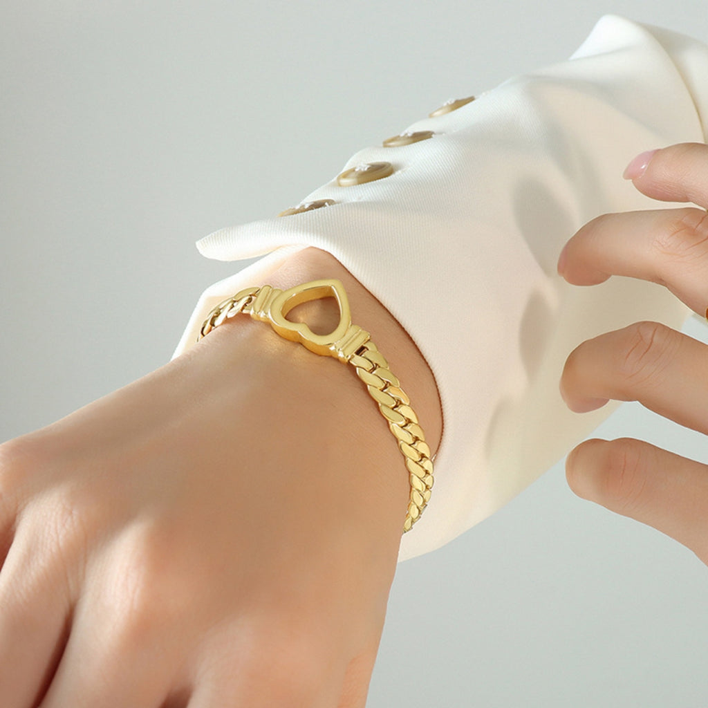 titanium steel cutout heart bracelet — activewear view