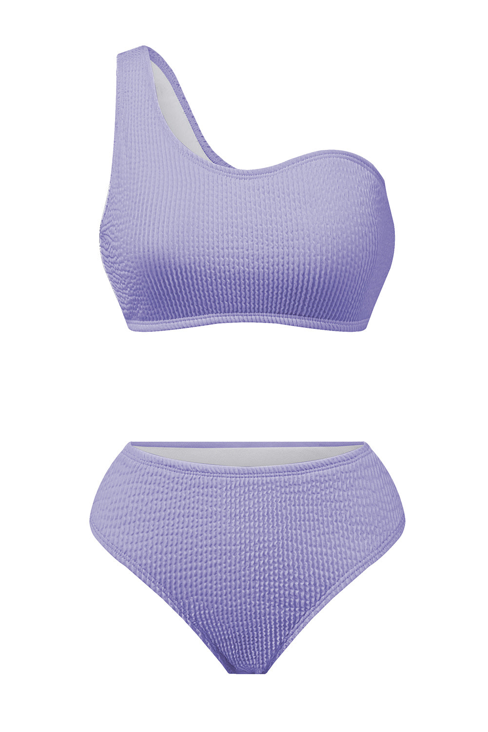 Single Shoulder Bikini Set Lavender