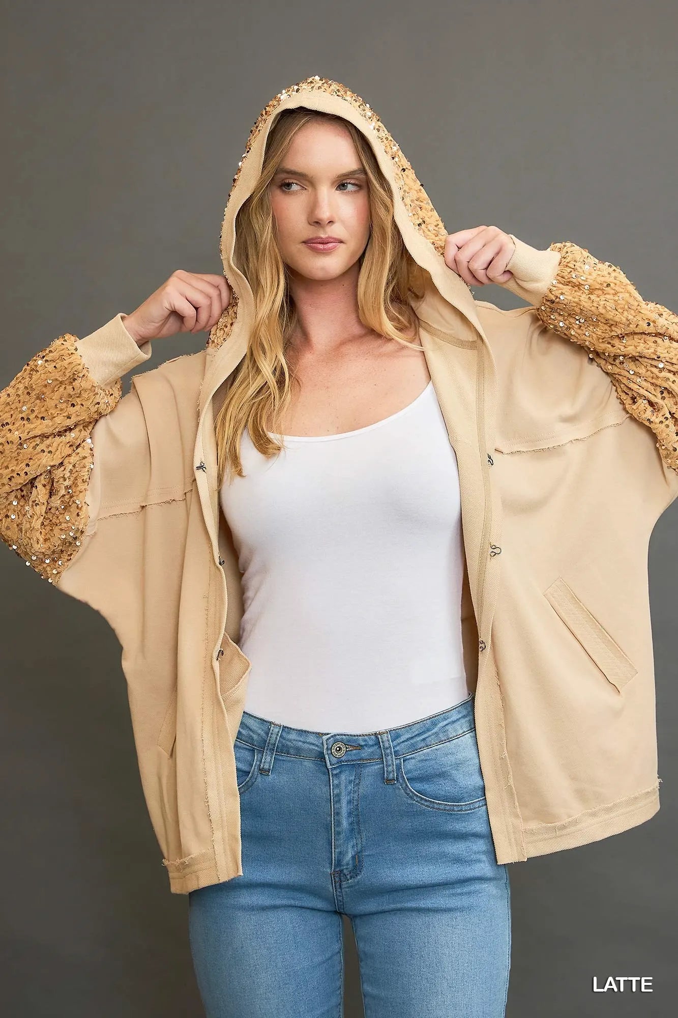 cropped outerwear jacket styled with boots