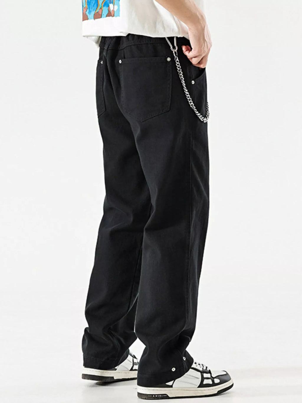 men's men's wide leg jeans - alternate angle