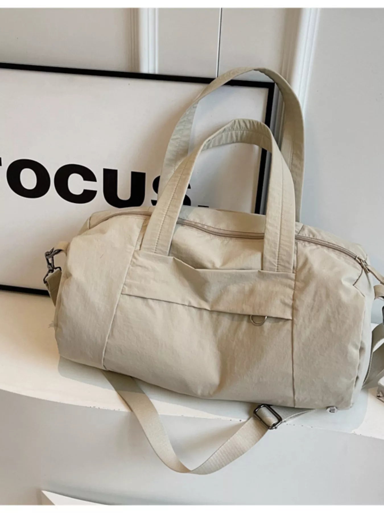 solid color lightweight travel duffel bag - styling option