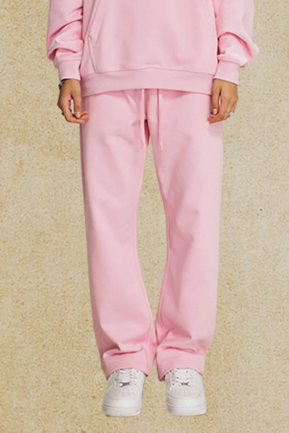 Men's Drawstring Loose Fit Pants Blush Pink