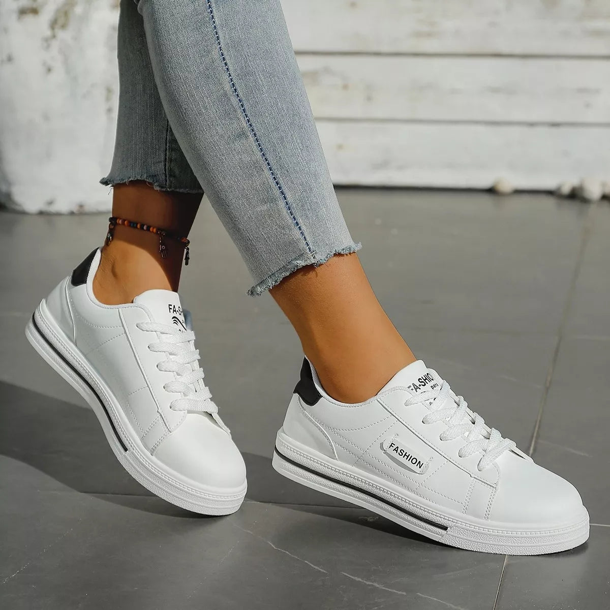 women's lace up casual sneakers - alternate angle